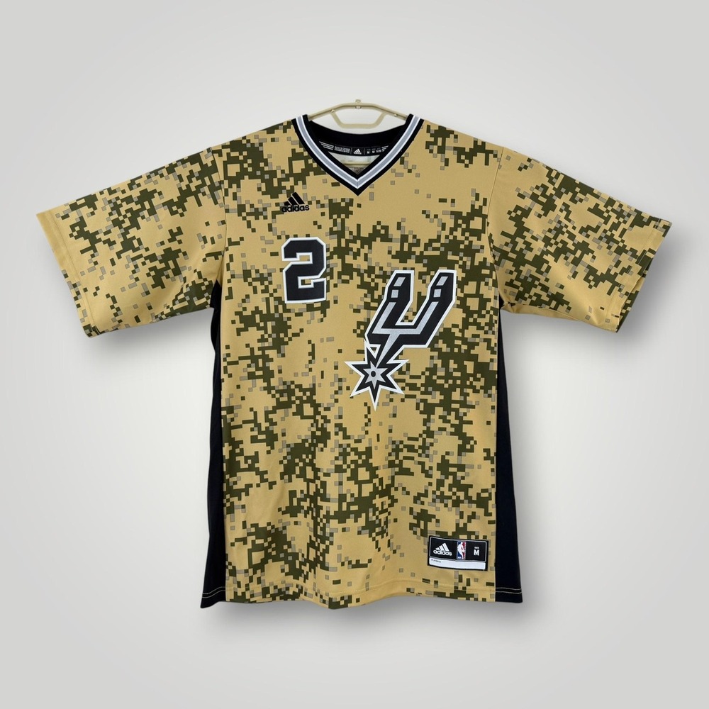Adidas Spurs Kawhi Leonard #2 Jersey Mens M Beige‎ Camo NBA Basketball